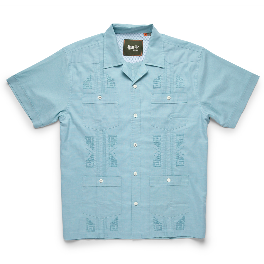 Guayabera Shirt: Hemisphere Blue