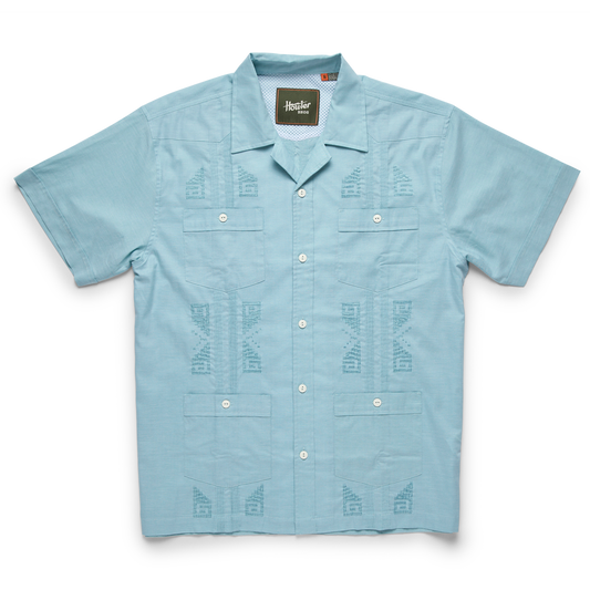 Guayabera Shirt: Hemisphere Blue