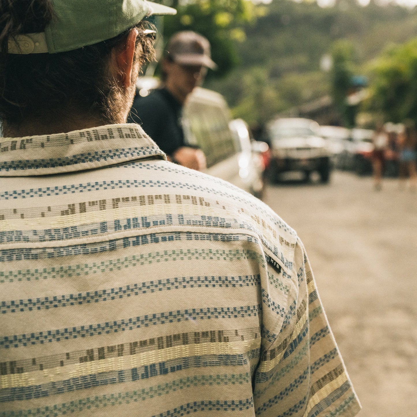 San Gabriel Shortsleeve: Mescal Jaquard: Oyster