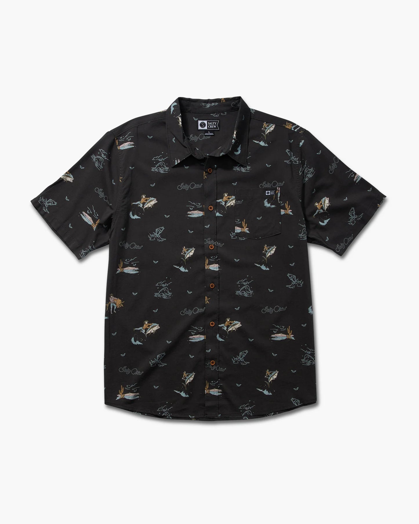 Round Up S/S Woven Black