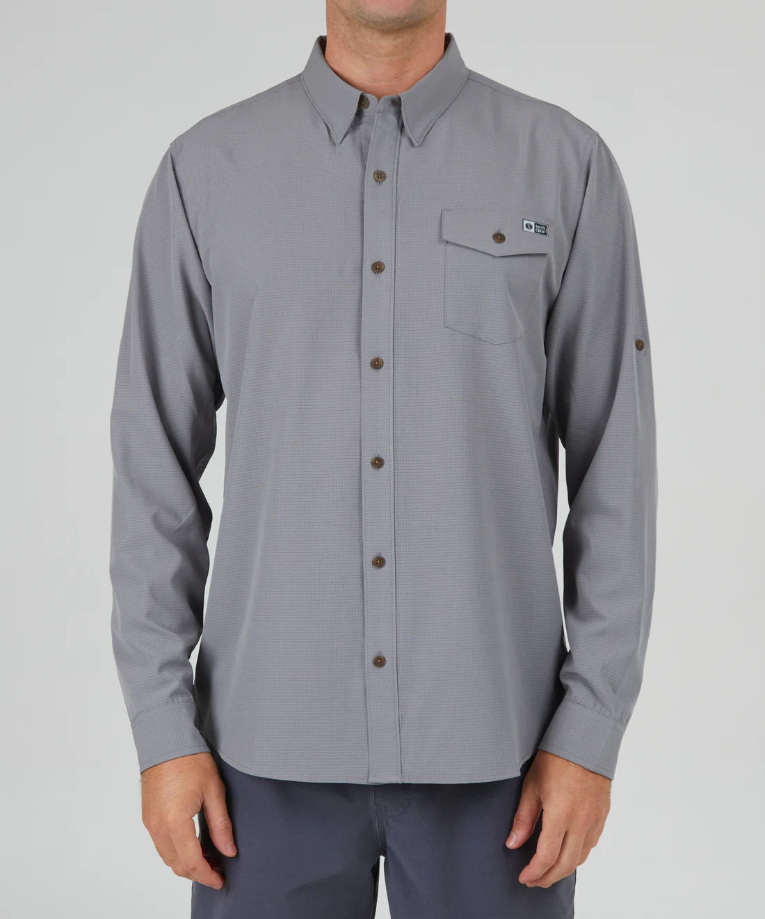 Skipper Perforated L/S Tech Woven Dark Grey