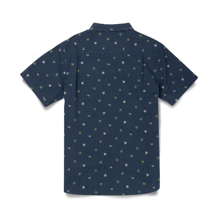 Journey SS Button Up Shirt - Navy Dobby