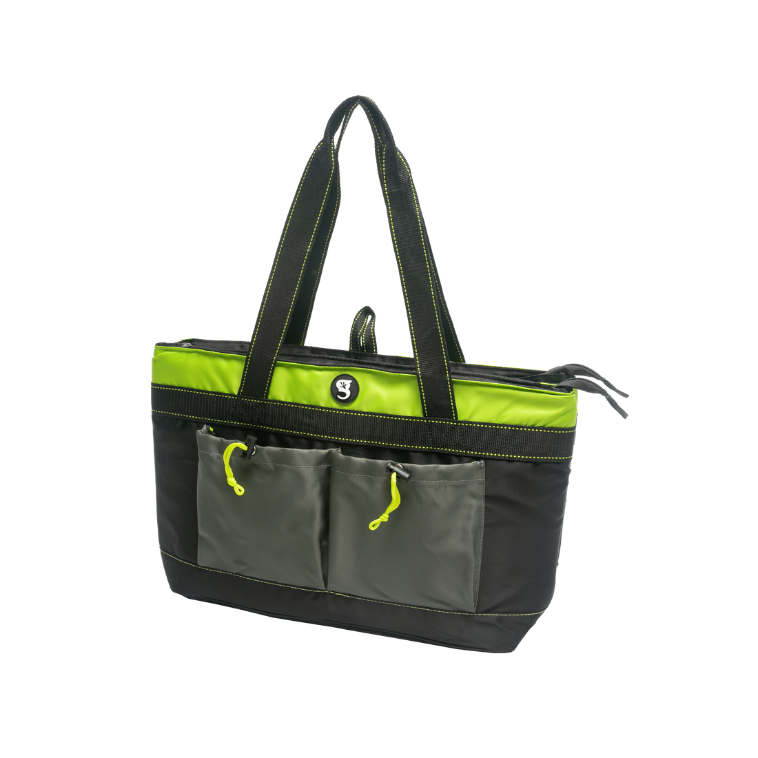2 Compartment Tote Cooler - Black/Neon Green