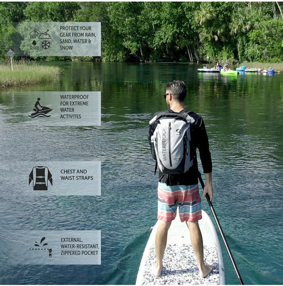 Paddler 45L Waterproof Backpack - White