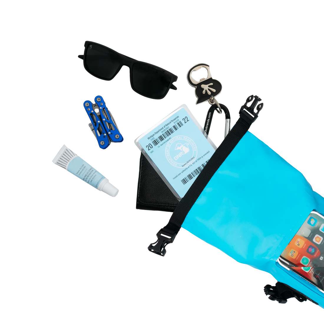 Phone Tote Dry Bag - Neon Blue