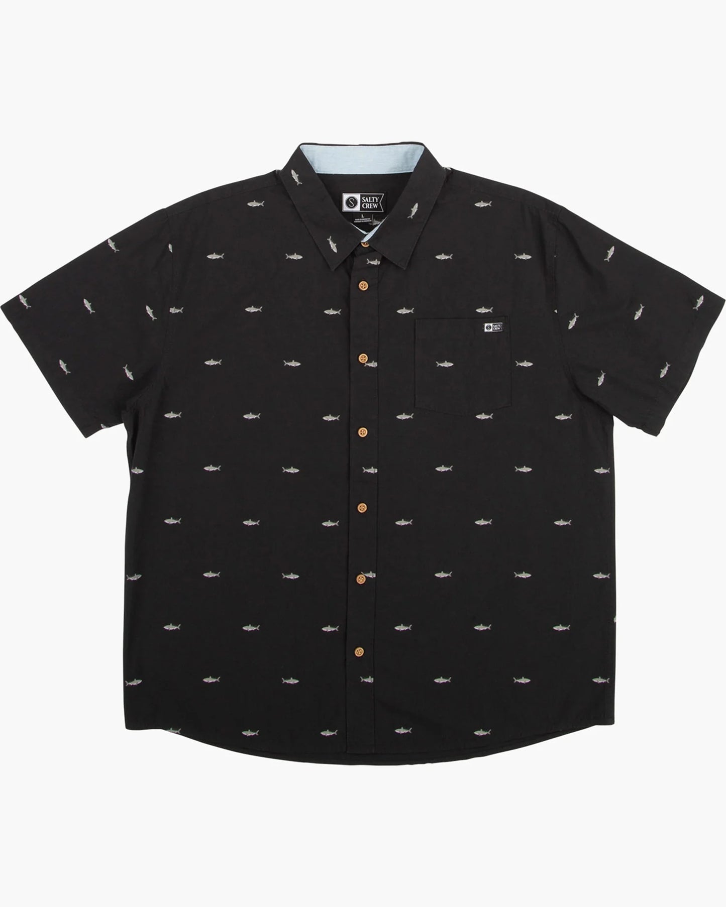 Bruce S/S Boys Woven BLK