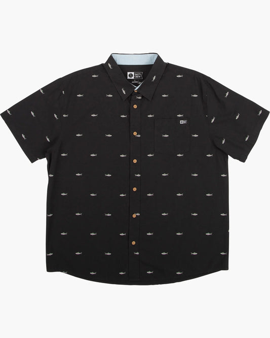 Bruce S/S Boys Woven BLK