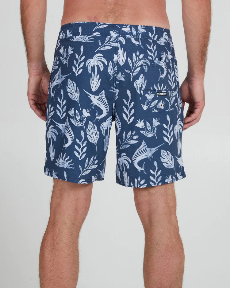 Lowtide Elastic Boardshort Denim/White