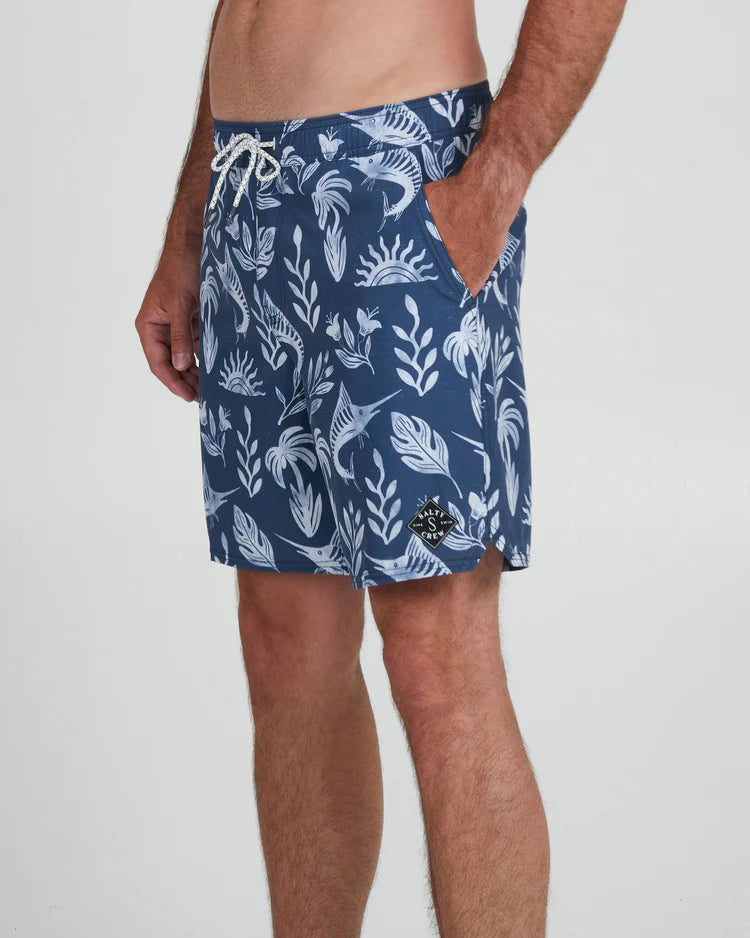 Lowtide Elastic Boardshort Denim/White