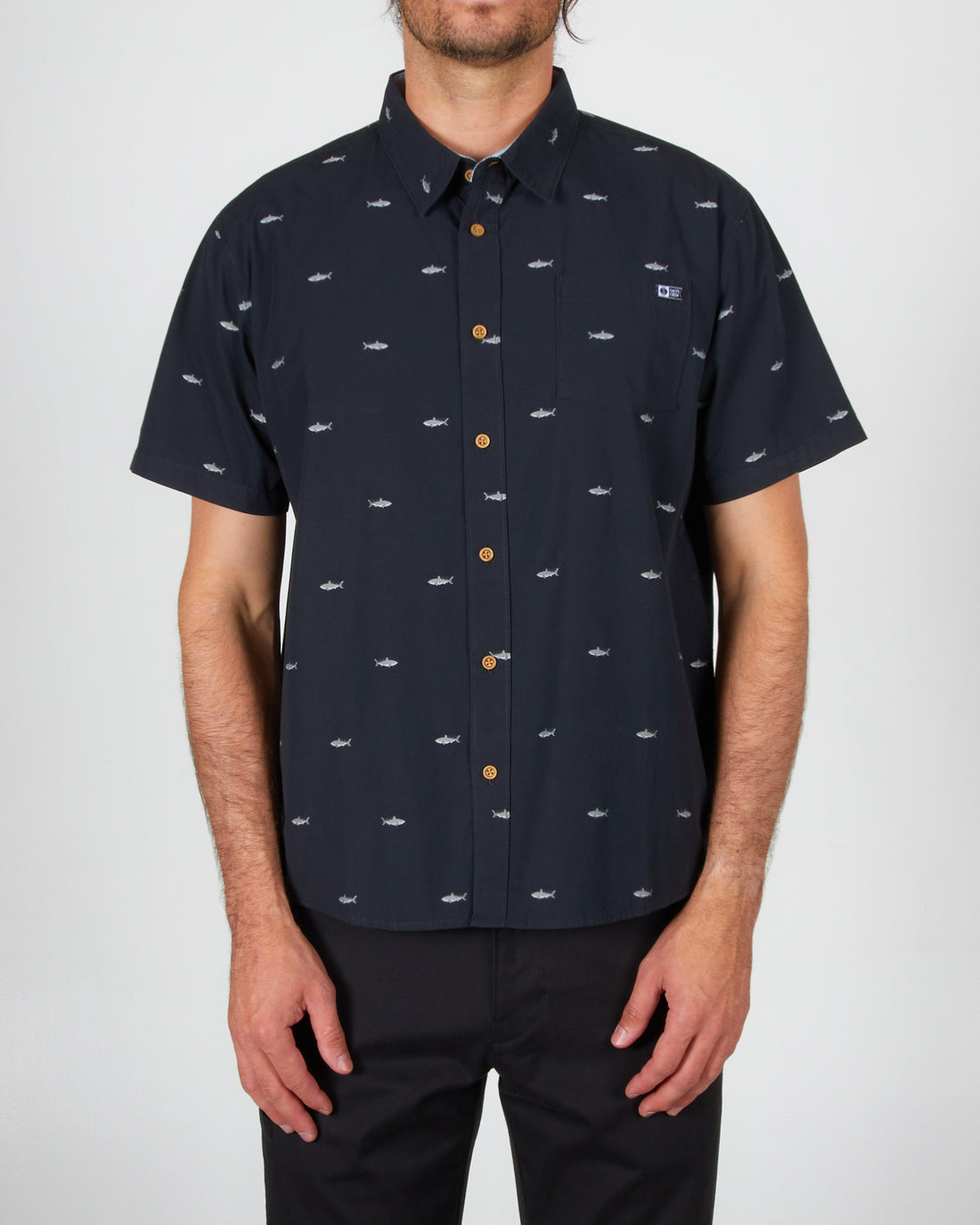 Bruce S/S Woven BLK