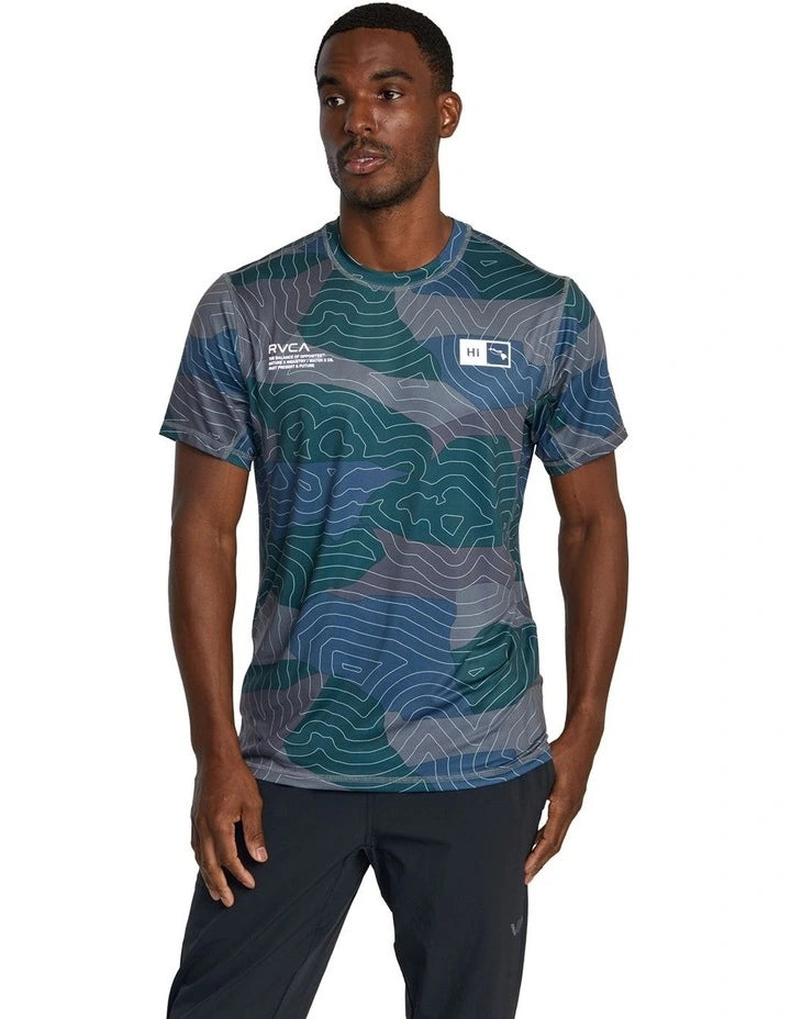 Hawaii Sport Vent Short Sleeve Training Tee in Blue