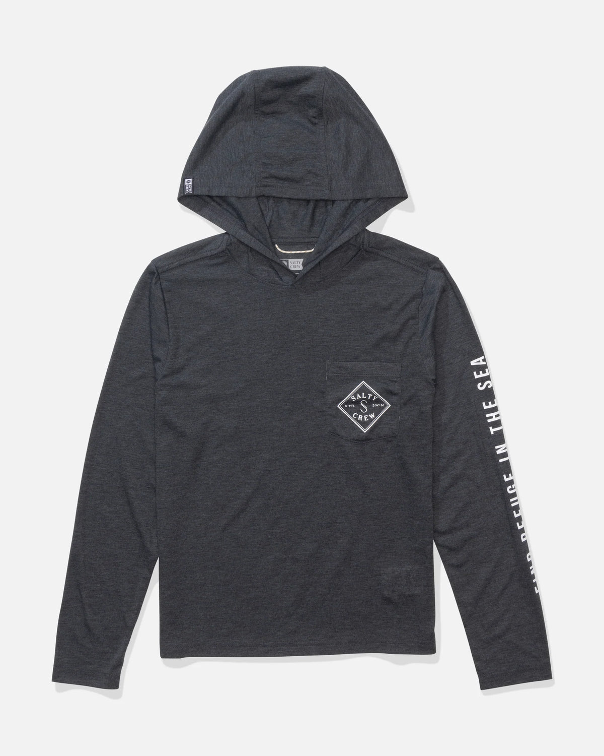 Tippet Boys Hood Tech Tee - Black Heather
