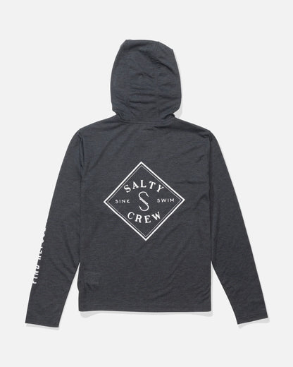 Tippet Boys Hood Tech Tee - Black Heather