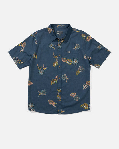 Session Button Up - Channel Blue