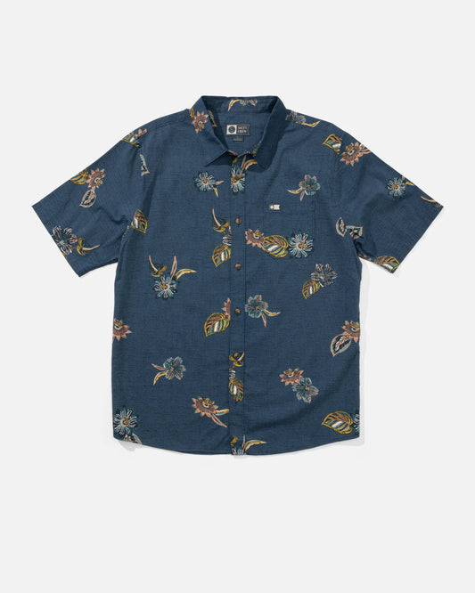 Session Button Up - Channel Blue