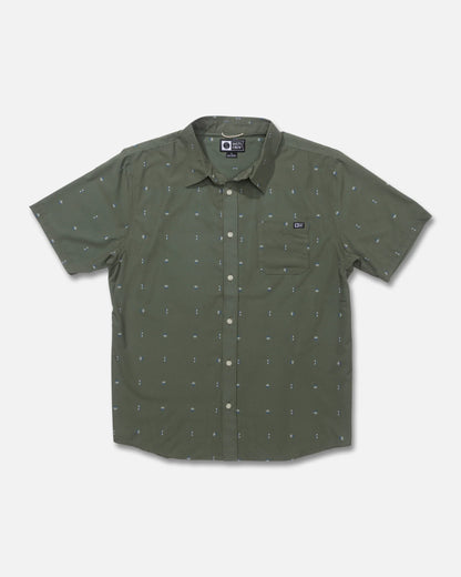 Breezer Perforated Button Up - Four Leaf Clover