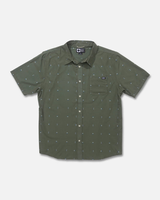 Breezer Perforated Button Up - Four Leaf Clover