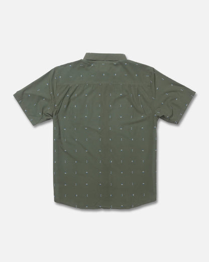 Breezer Perforated Button Up - Four Leaf Clover