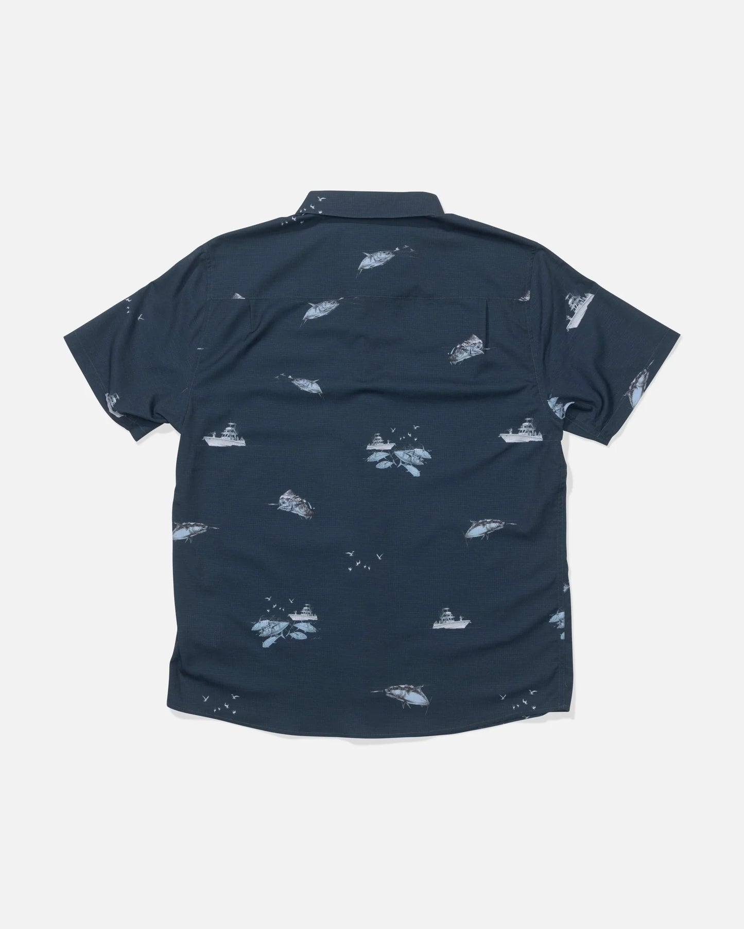 Breezer Perforated Button Up - Midnight Navy