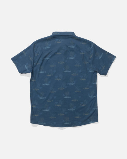 Breezer Perforated Button Up - Navy