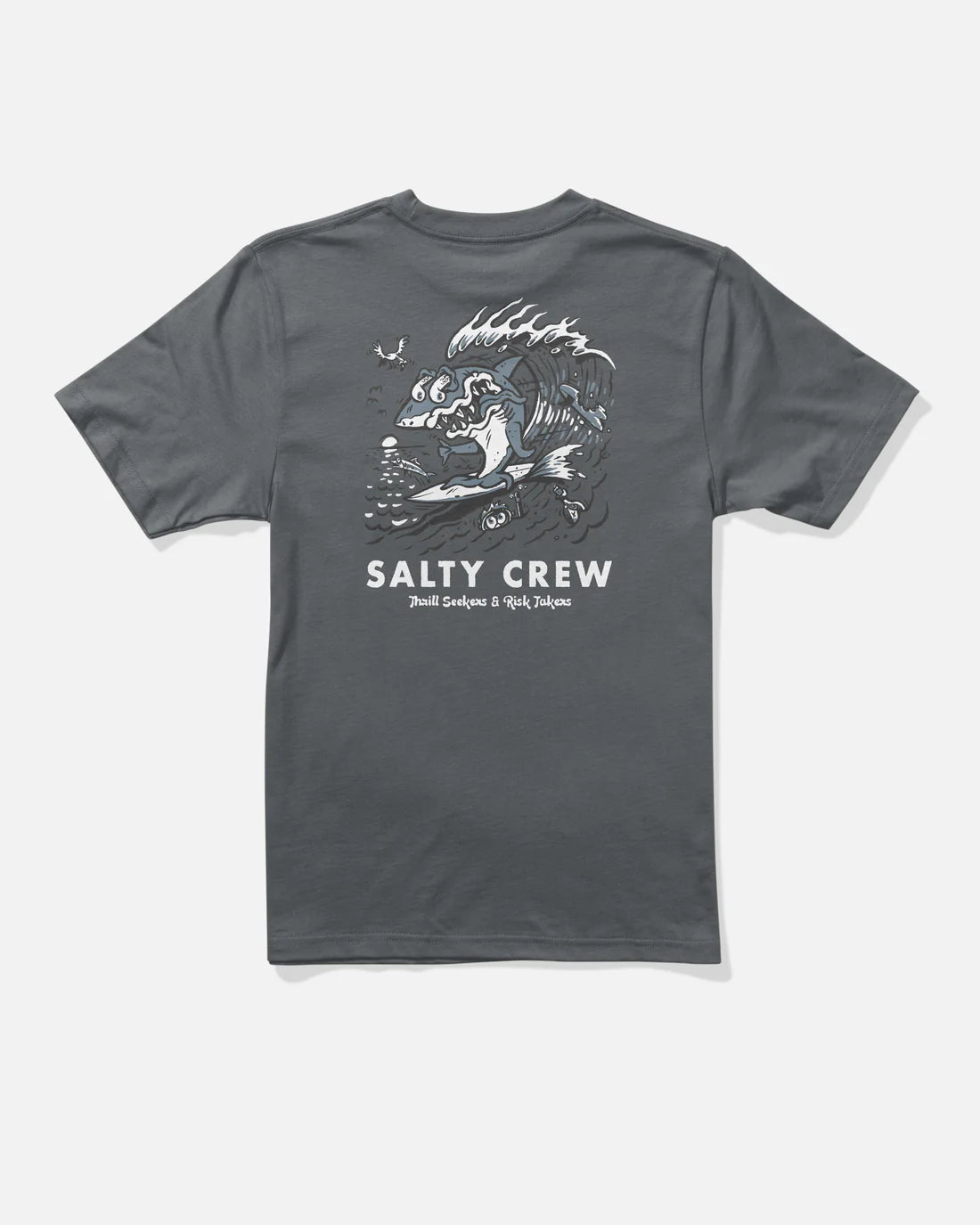 Surf Shark Boys Tee - Charcoal