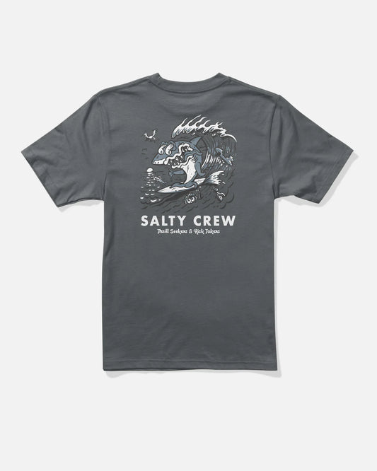 Surf Shark Boys Tee - Charcoal
