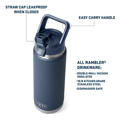 Rambler 26 oz C Straw Bottle NAVY