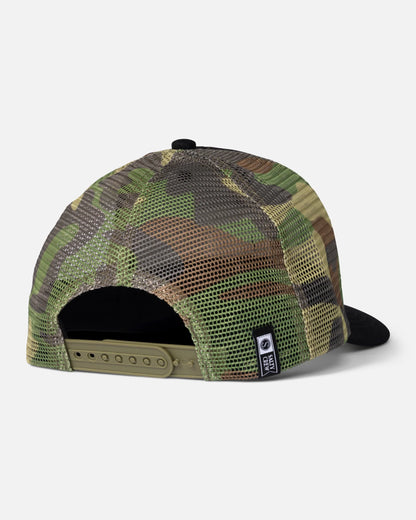 Pinnacle Boys Retro Trucker Hat - Black Camo