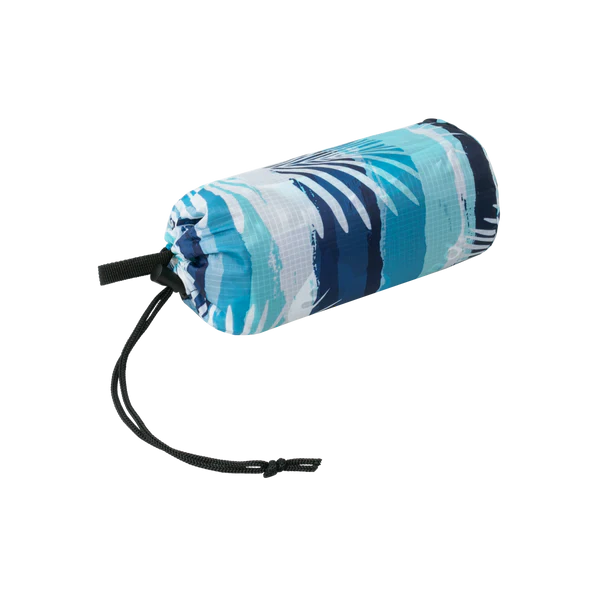 Lightweight Waterproof Beach Blanket Blue Palm Stripe