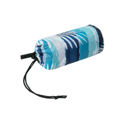 Lightweight Waterproof Beach Blanket Blue Palm Stripe
