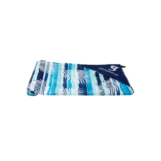 Lightweight Waterproof Beach Blanket Blue Palm Stripe