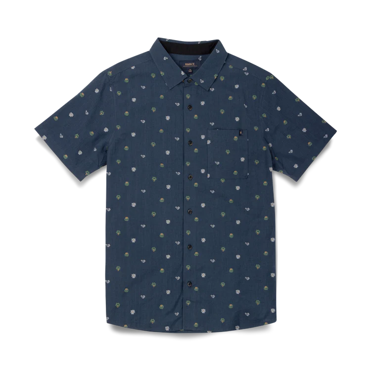 Journey SS Button Up Shirt - Navy Dobby