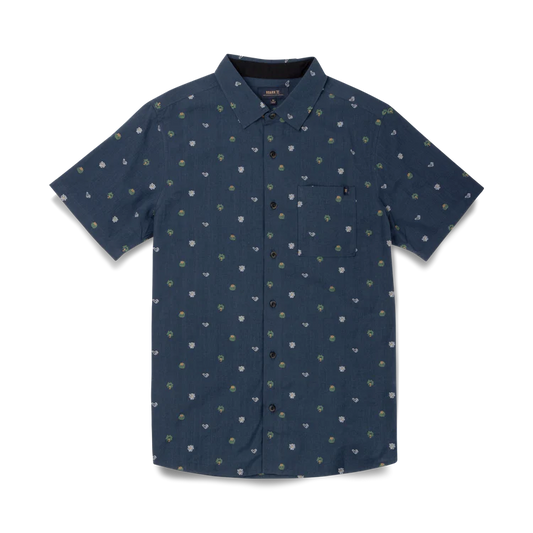 Journey SS Button Up Shirt - Navy Dobby