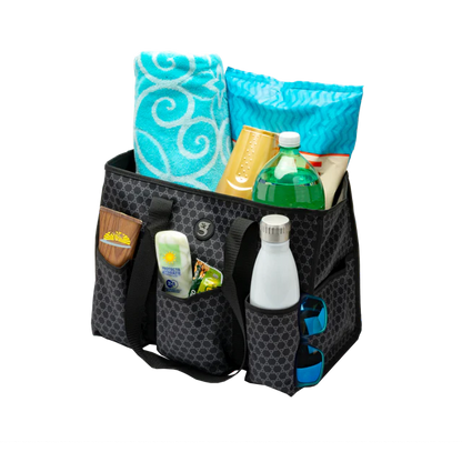 8 Pocket Tote - Black Honeycomb