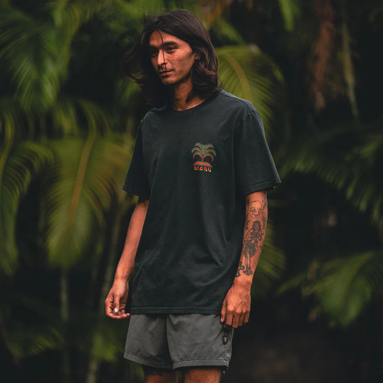 Moto Palm Premium Tee - Washed Black