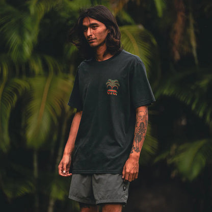 Moto Palm Premium Tee - Washed Black