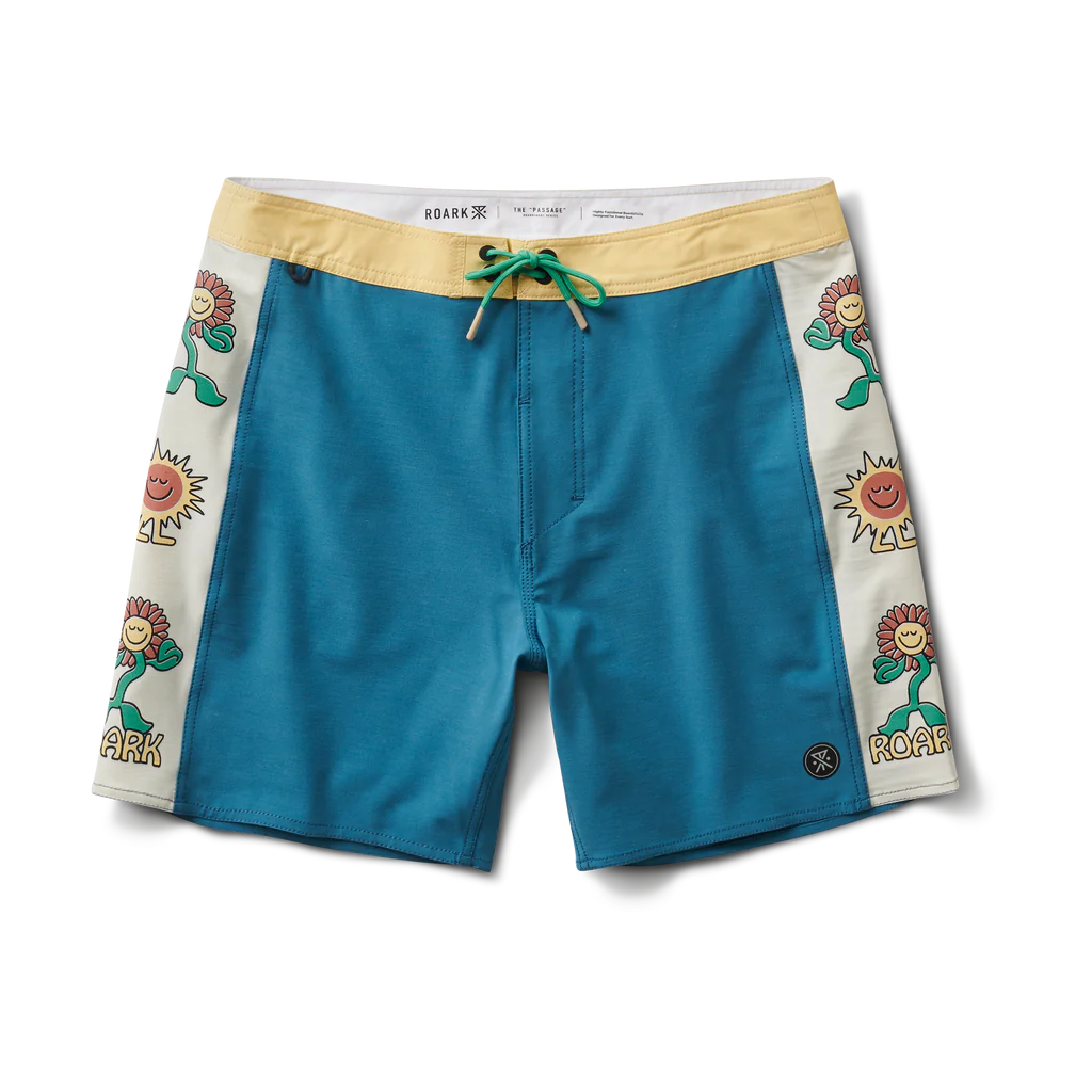 Passage Side Panel Boardshorts 16" Smeralda Costa