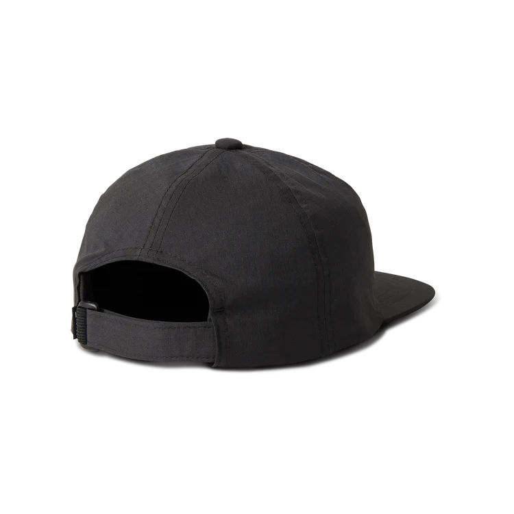 Mathis 5 Panel Strapback Hat Black