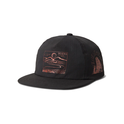 Mathis 5 Panel Strapback Hat Black
