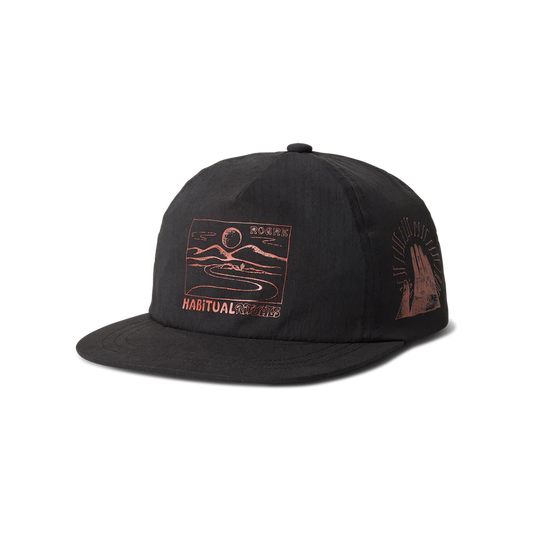 Mathis 5 Panel Strapback Hat Black