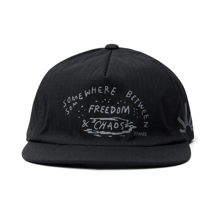 Mathis 5 Panel Strapback Hat Chaos Black