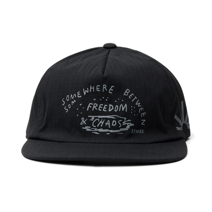 Mathis 5 Panel Strapback Hat Chaos Black
