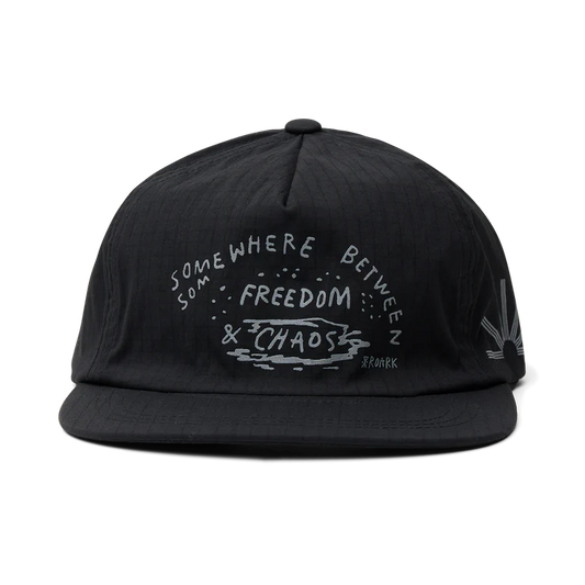 Mathis 5 Panel Strapback Hat Chaos Black