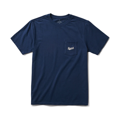 Script Pocket Premium Tee - Navy