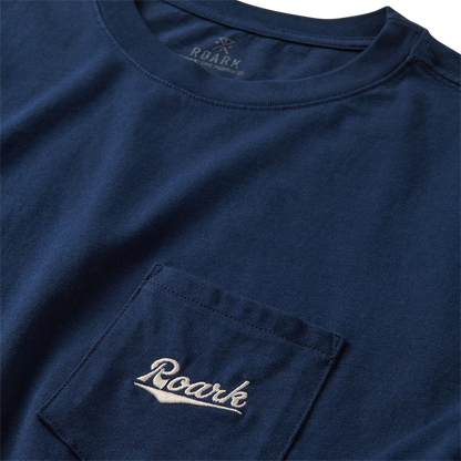 Script Pocket Premium Tee - Navy