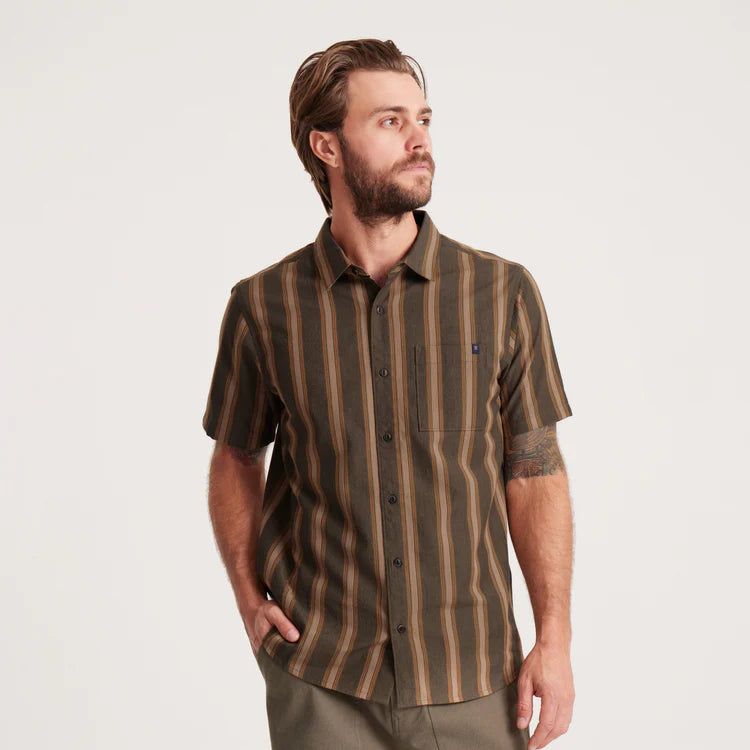 Journey SS Button Up Shirt - Dark Military