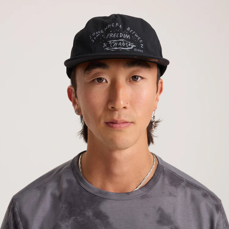 Mathis 5 Panel Strapback Hat Chaos Black