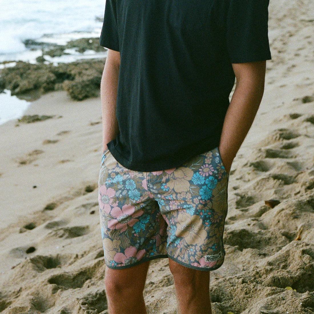 Bruja Boardshorts: Flower Power Cocoa