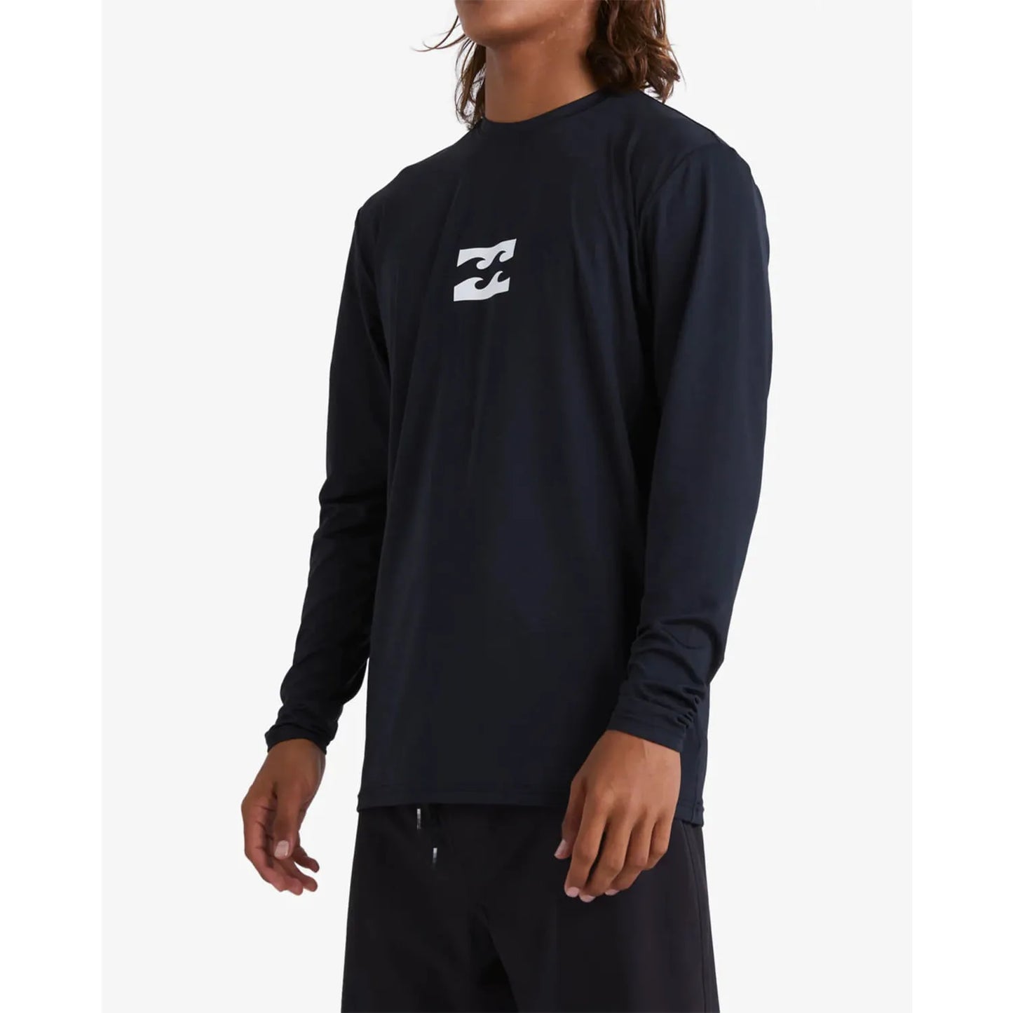 All Day Wave Loose Fit Long Sleeve Surf Tee BLK