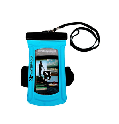 Float Phone Dry Bag with Arm Band - Neon Blue